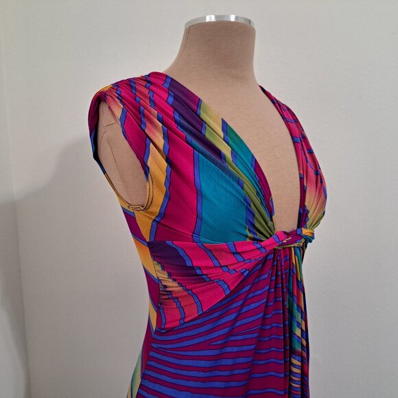 A'GACI Juniors Maxi Empire Waist Dress Multicolor Size XS Sleeveless - Picture 4 of 8